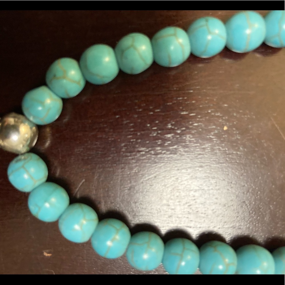 VINTAGE BOHO TURQUOISE & LARGE STONE NECKLACE ๐ง - Picture 4 of 7